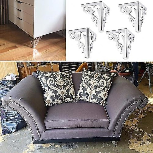 4 st moderna sofaben i rostfritt stål möbeltillbehör bordsben