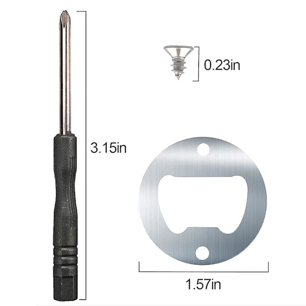 25 stk. DIY-flaskeåbnerindsatser, rustfrie indsatser + 50 skruer skruetrækker metal øl hardware dele tilbehør til harpiksform