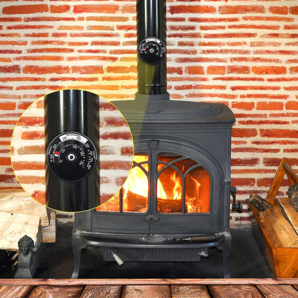 Magnetisk vedspis termometer eld spis termometer rökgas temperaturmätare - Jxlgv