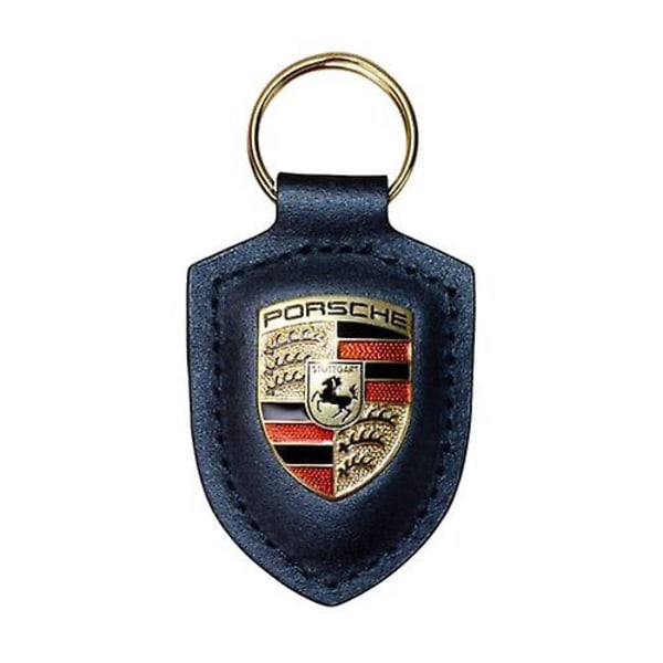 Porsche crest leather keyring - black (wap0500950e)