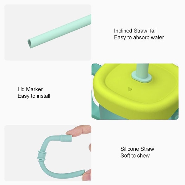 200ml Baby Sippy Cup Träningsdrickslutningskopp med skala (BPA-fri, inget FDA-certifikat) - Multicolor Green