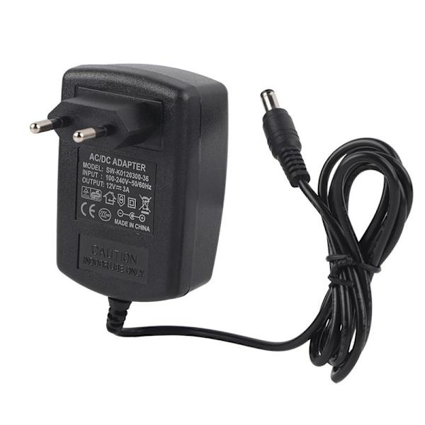 AC 100-240V til DC 12V 3A strømforsyningsadaptertransformator for LED-stripelys EU-plugg 0.2