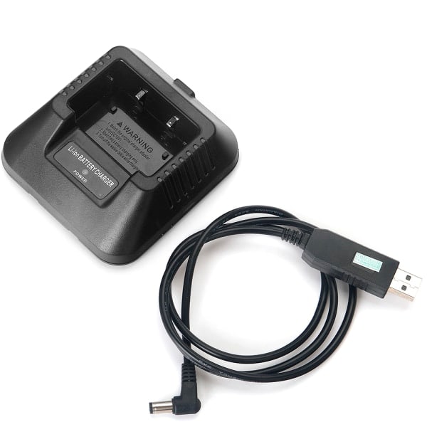 USB-batterioplader til Baofeng UV-5R UV-5RE DM-5R - Effektiv opladning til walkie-talkies - Bærbar og pålidelig