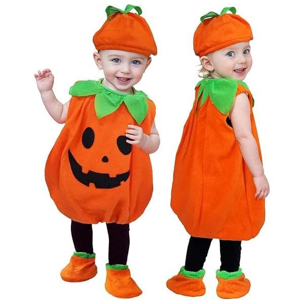 Halloween græskarkostume, festrollespilskostume 140cm