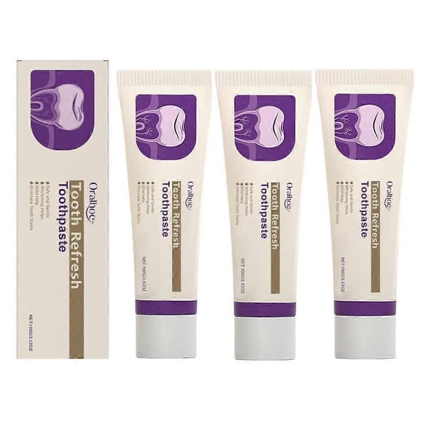 1-3X Tannkrem for sensitive tenner - Hydroxyapatitt emaljereparasjon - Forfriskende mynte 3pcs