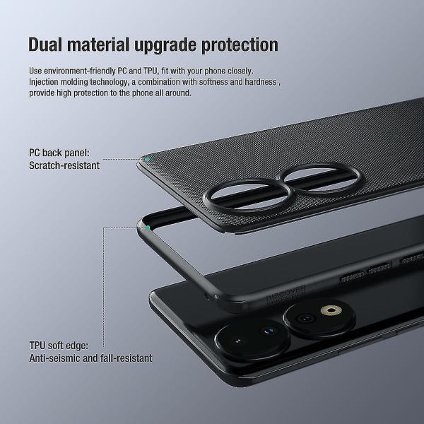 Nillkin Super Frosted Shield Pro kompatibel Honor 90 Anti-fingeravtryck phone case Pc+tpu Matte Cover-o Black