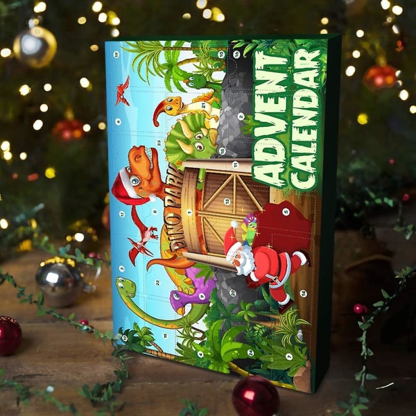 Dinosaur Adventskalender til drenge 2022 Jul, 24 Dinosaurer Figurer Legesæt Nedtælling Dage Til Jul Ferie, Juleoverraskelse Style 2