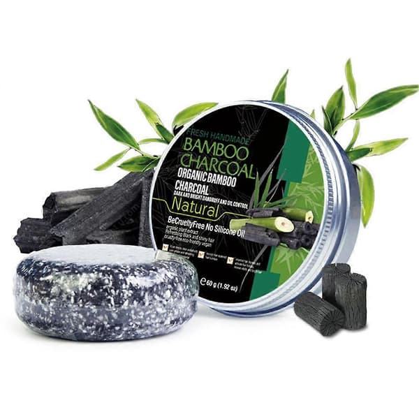 +Ingefær Bambuskul Lavendel Polygonum Multiflorum Sæbe Shampoo Håndlavet V4K4 Black 60g