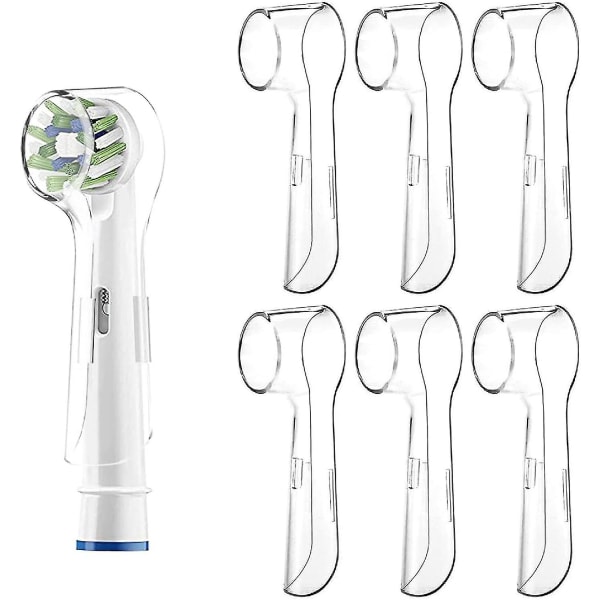 6 st transparenta skyddande lock för Oral-B tandborstar, lock för elektriska tandborstar, praktiska för resor och håller borta damm för bättre hälsa [avancerad Q