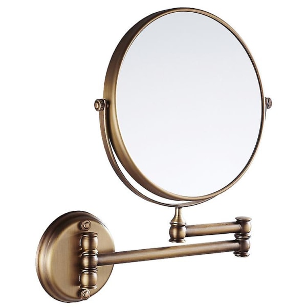 3x Forstørrelse Roterbar Sammenfoldelig Dobbeltsidet Vægmonteret Makeup Spejl Til Badeværelse Toilet Soveværelse
