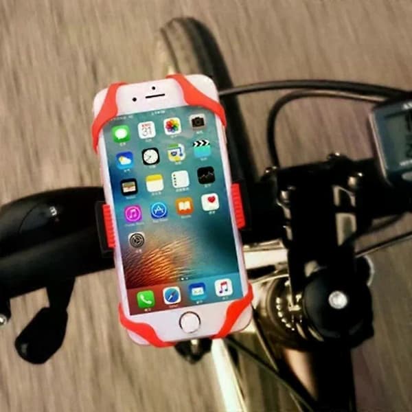 Motorcykel Cykel Telefonholder Elastisk Silikone X Web Greb Telefonmonteringsbånd Elastisk Gummi Cykel Navigation Telefon Fast Rem rød