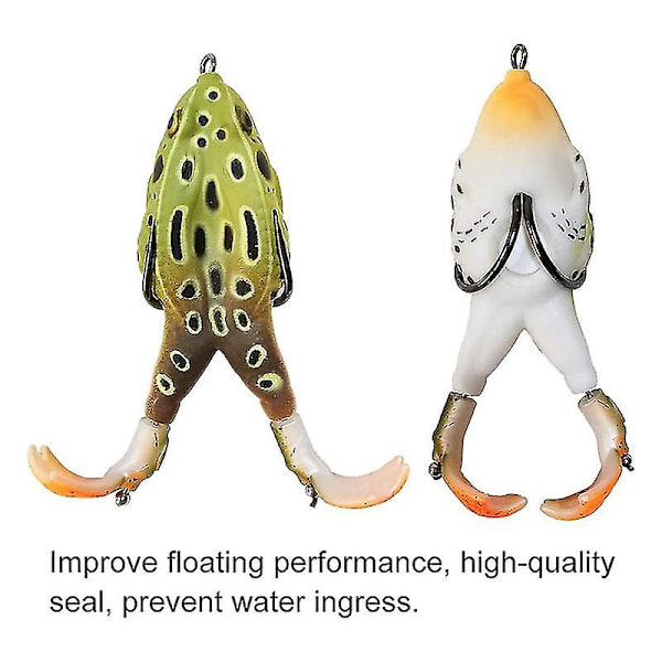 2 st Dubbla Propeller Grodor Mjukt Bete Roterande Ben Thunder Groda Mjuka Fiskebeten Groda Beten green