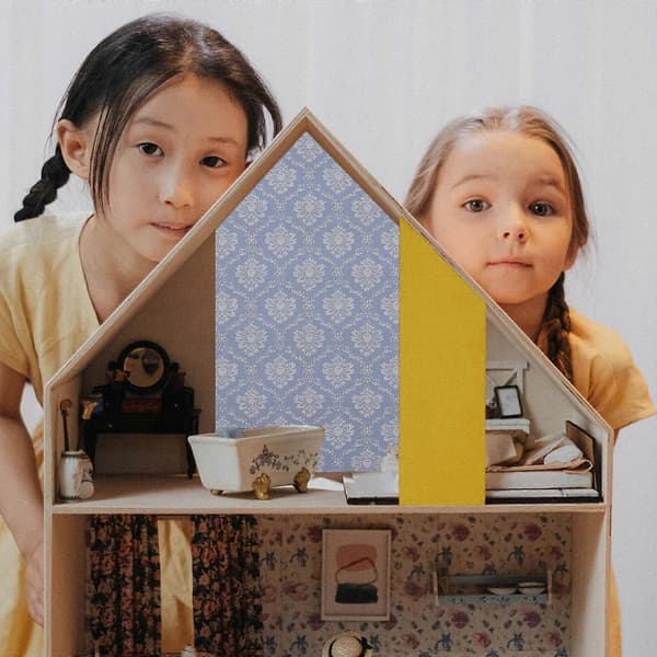 Minihus Tapet Dekorative Tilbehør til Indretning 5 Ark Blandede Farver