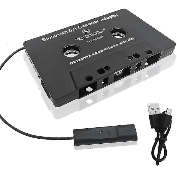 Universal Cassette Bluetooth 5.0 Adapter Converter Car Tape For Aux Stereo Music Adapter Cassette Black