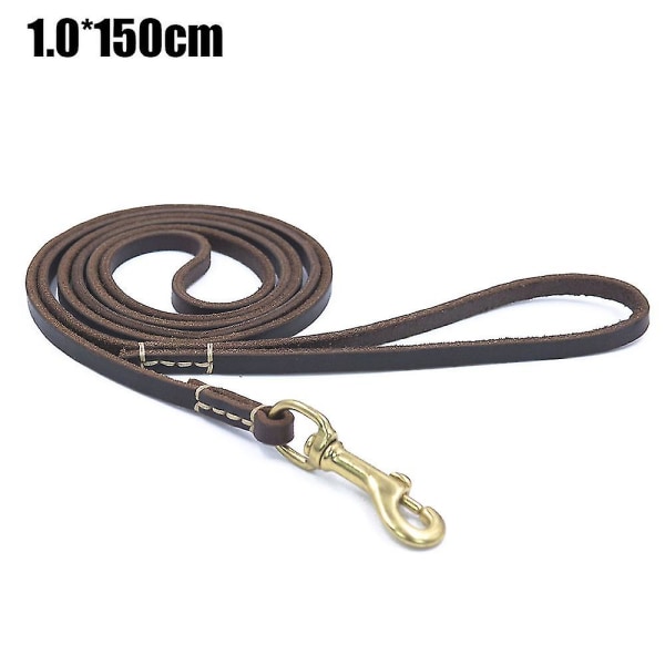 Läderkoppel för hundträning, koppel för hundar eller allmän lydnad i trädgården 5feet*1.0cm brown