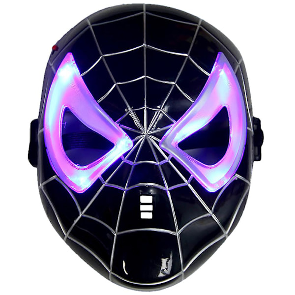 Trendy LED-opplyst Spiderman-maske for barn, gutter, jenter, karneval, kostyme, superhelt, Spider-Man-masker, gaver Black