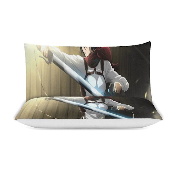 v1466 Attack On Titan Dynesett Tykkere Mykt 3-delt Sengesett Helårs Dynetrekk med 2 Putetrekk for Voksne Kvinner Jenter Tenåringer Hjem Rom Deco 200x200cm 78x78in