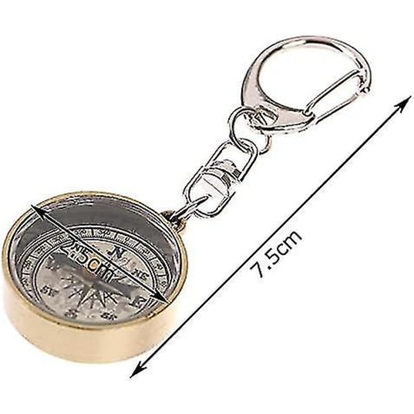 Yaju Bärbara Kompasser Vintage Pocket Compass Nyckelring Lättvikts Mini Kompass Nyckelring För Camping Orientering Vandring Marsch Navigering Och Coll.