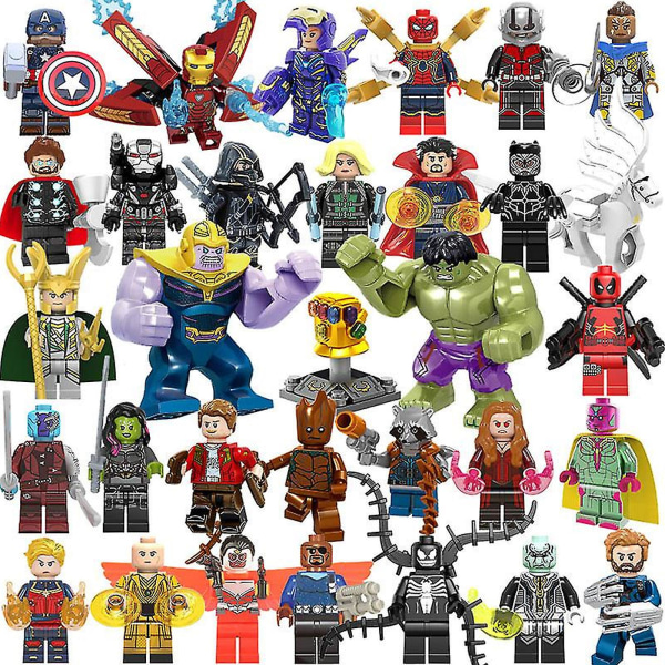 32 Pcs Marvel Avengers Super Hero Comic Mini Figures Dc Minifigure Gift For Kids