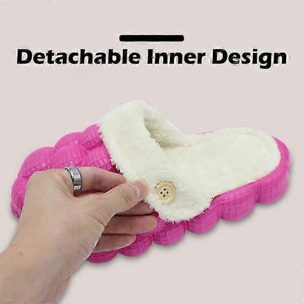 Vinter Bubble Slides for kvinner - Varme og stilige innesko Blue 40-41