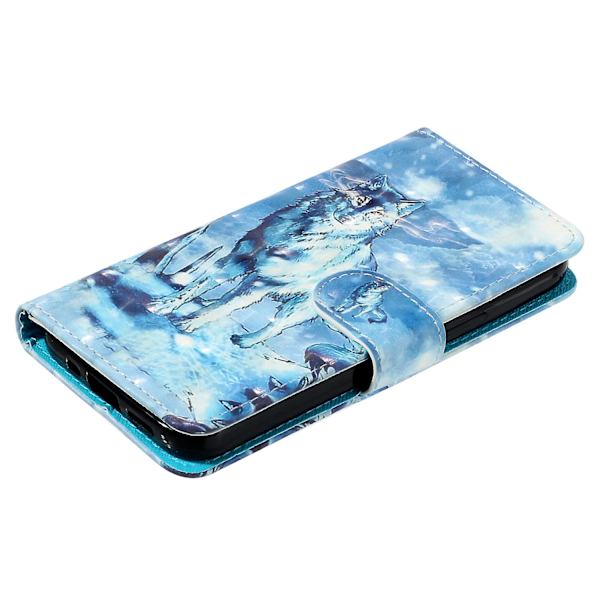 För Motorola Moto G14 5g Telefonfodral Plånbok Läder 3d Mönster Folioomslag Snow Wolf