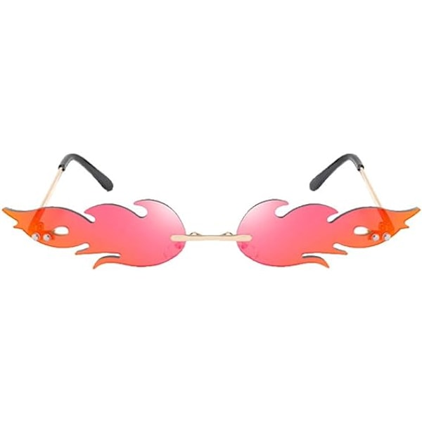 Flame Shaped Sunglasses Fire Shaped Glasses Eyeglasses EyeWear Party Supplies Photo Props Cosplay Dress Up Costume Red