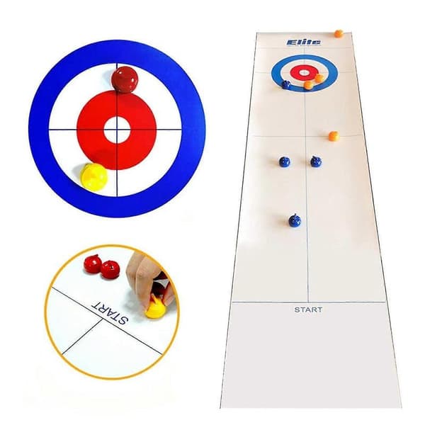 Tabletop Curling Game Portable Team Board Game Training Family Desktop curling A