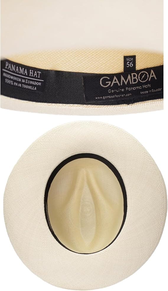 Original Panama Hat til mænd og kvinder Fedora Strå Sommer Strand Solhat Beskyttelse UV UPF50+