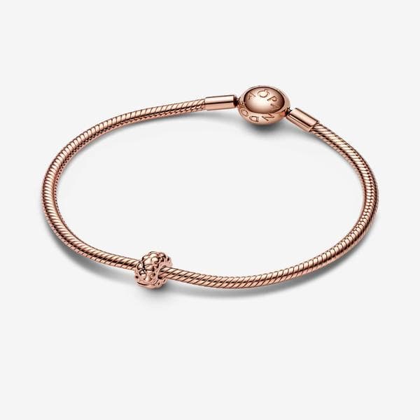 Pandora - Studded Clip -koru - 14k ruusukullattu