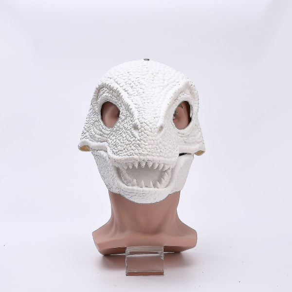 Dinosaurmaske Hodeplagg Velociraptor Maske Tyrannosaurus Rex Maske Dinosaurleker Med Åpning Bevegelig Kjeve White