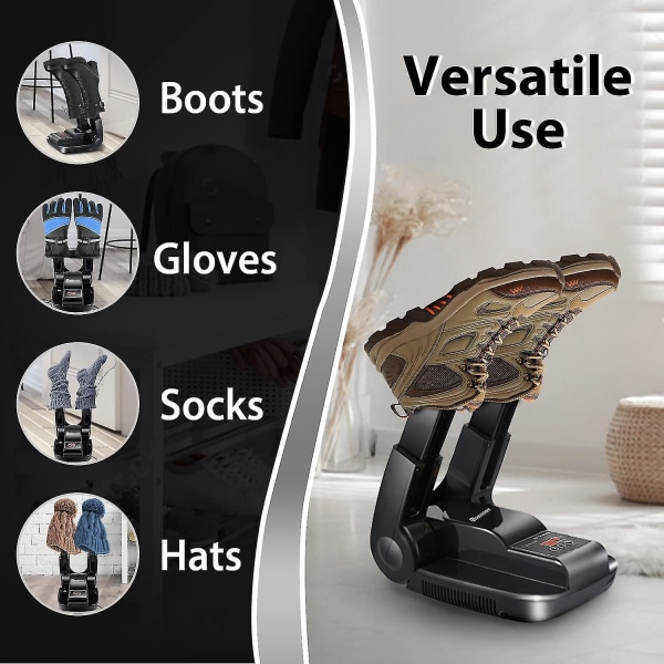 Stövlar Torktumlare Skotorkare, Handsktorkare & Stövlar Värmare Med Värmefläkt, Bärbar Justerbar Ställning Och Timer, Fällbar Design & Snabbtorkning För Skor