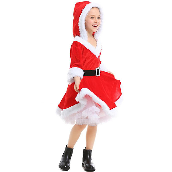 4-12-vuotiaiden tyttöjen joulujuhlaminimekot Joulupukki Cosplay-asu 4-6 Years