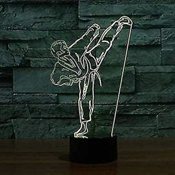 3D Karate LED-lamper Art Deco-lampe Farveskiftende LED-lys, Dekoration Hjemmeindretning Børns Bedste Gave, Touch Control Lys 7 Farver Skift
