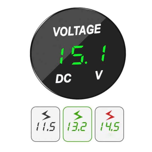 LED Digital Display Voltmeter Bil Motorcykel Spændingsvoltmeter til DC 12V-24V Køretøjsudstyr Blå