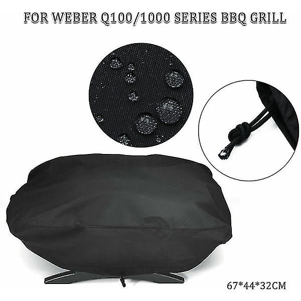 210d-skydd för Weber Q1200 och 1000 gasolgrillar, passar Q1200, Q1400, Q1000, Q100, Q120, Baby Q, Anti-uv