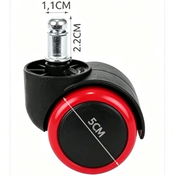5 kpl pyöriä toimistotuoliin - 11 mm