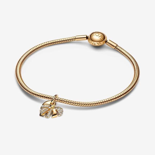 Pandora - Kimalteleva Monstera-lehden riipus - 14k kullattu