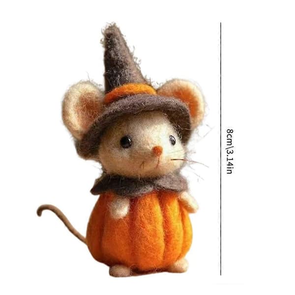 Håndlaget musefigur i ullfilt 2CUnik Halloween-gave varm- E7Z9 A 1pcs
