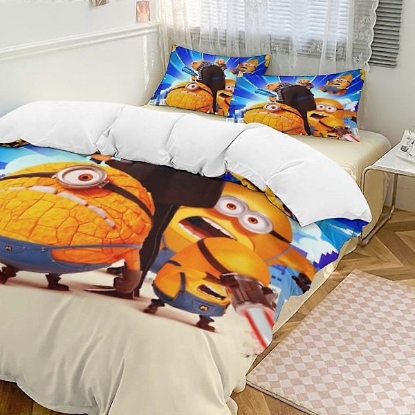x488 Grusomme Meg 3-delt sengesett Varmt og komfortabelt mykt dynetrekk sengesett med 1 dynetrekk og 2 putetrekk for soverom b488 135x200cm 53x78in