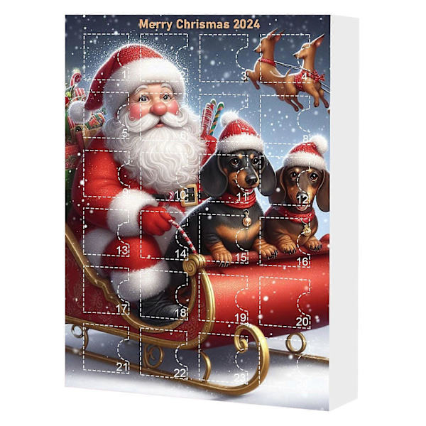 Julkalender med hundar - Julklapp för hundälskare - Julgranshänge - Julkalender 2024 för flickor A