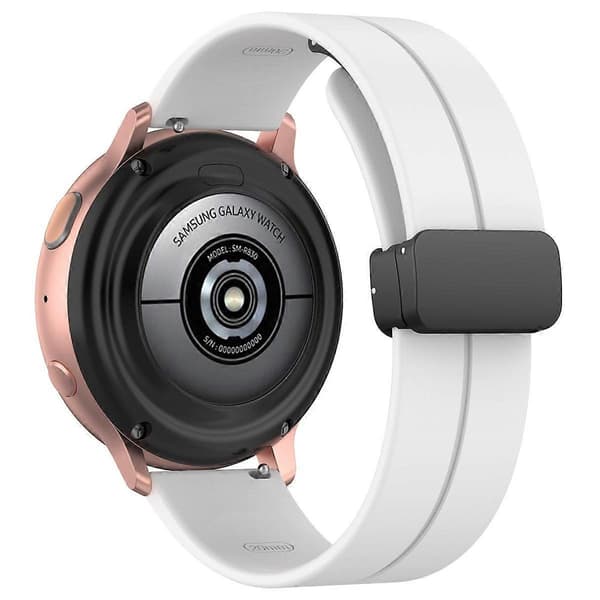 xDfind Fladhoved Rille Foldbar Sort Spænde Silikone Urrem White 22mm