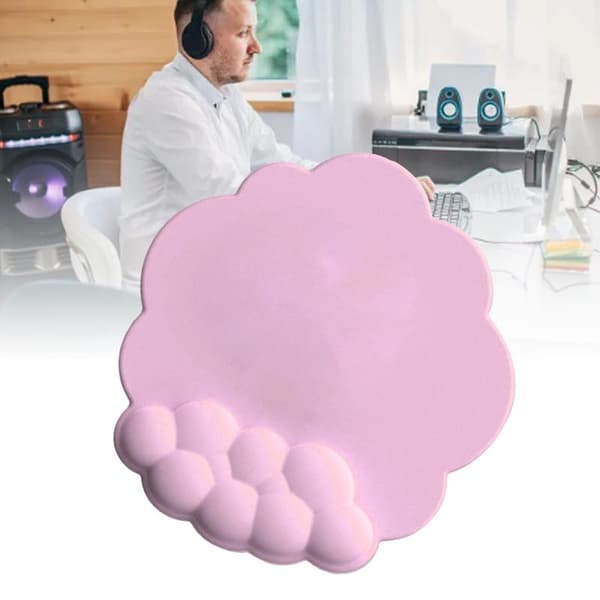 Cloud Mouse Pad Wrist Rest Memory Foam Prevent Slipping Ergonomic Wrist Support for Computer Laptop PC Gaming Pink