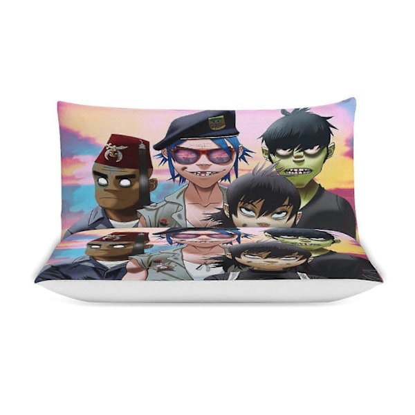 x352 Gorillaz 3-delt sengetøjssæt Varmt og behageligt blødt dynebetræk sengetøjssæt med 1 dynebetræk og 2 pudebetræk til soveværelse b352 135x200cm 53x78in
