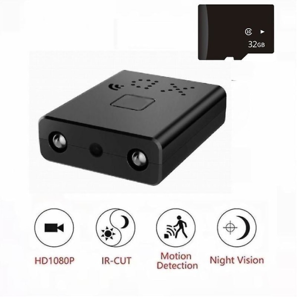 Wifi Mini Spy Camera Security 1080p Hd Hidden Ip Motion Night Vision Nanny Cam med 32g Tf minneskort
