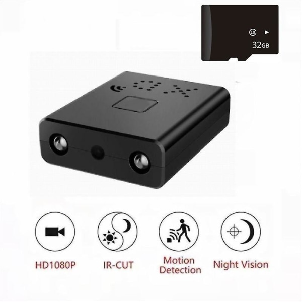 Wifi Mini Spy Camera Security 1080p Hd Hidden Ip Motion Night Vision Nanny Cam With 32g Tf Memory Card