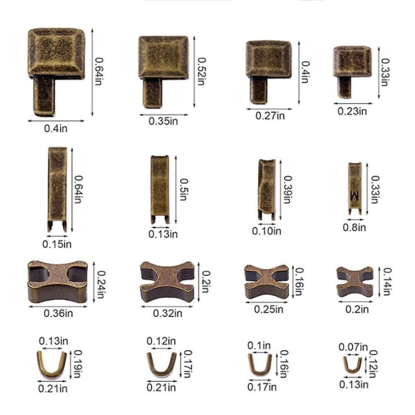 1 sæt lynlås-bundstop - udskiftning af lynlås-stop - lynlås-reparation - lynlås-top-stop 0.5X1X1.6CM