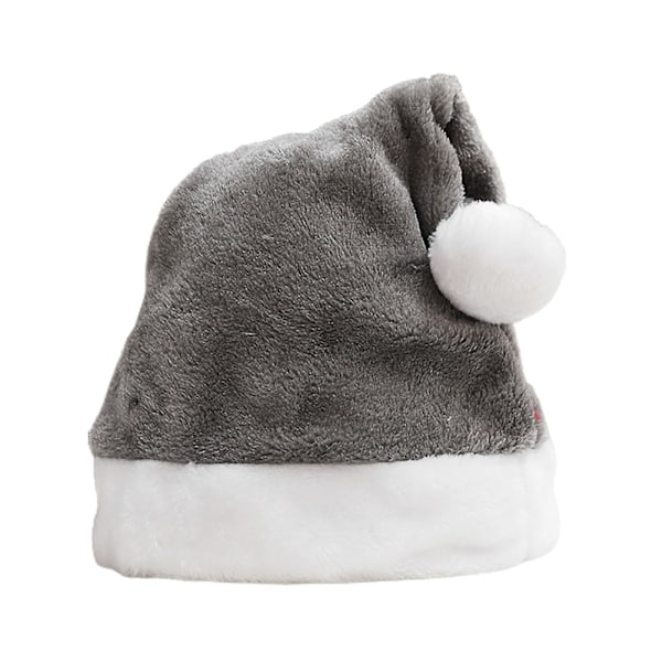 Plush Julehat Blød Behagelig Vibrerende Farve Julehat Festival Dekoration Grey