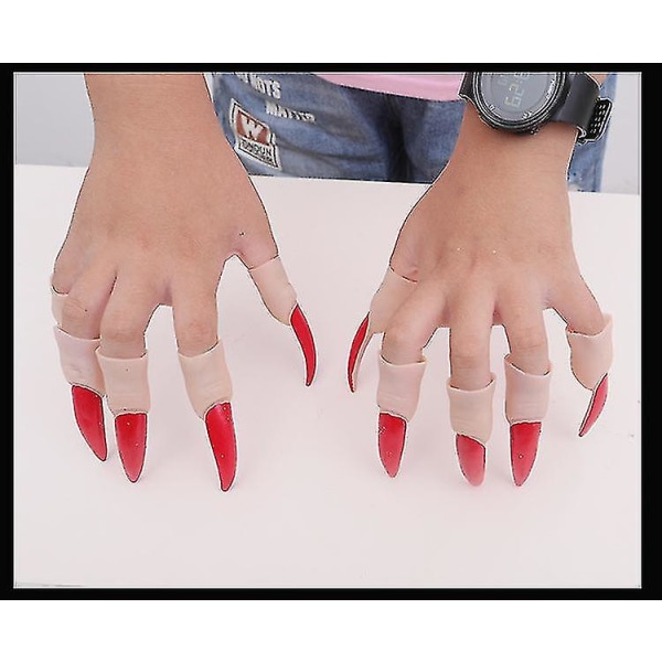 Halloween utklädning rekvisita leveranser zombie naglar falska finger set vampyr varulv tass black