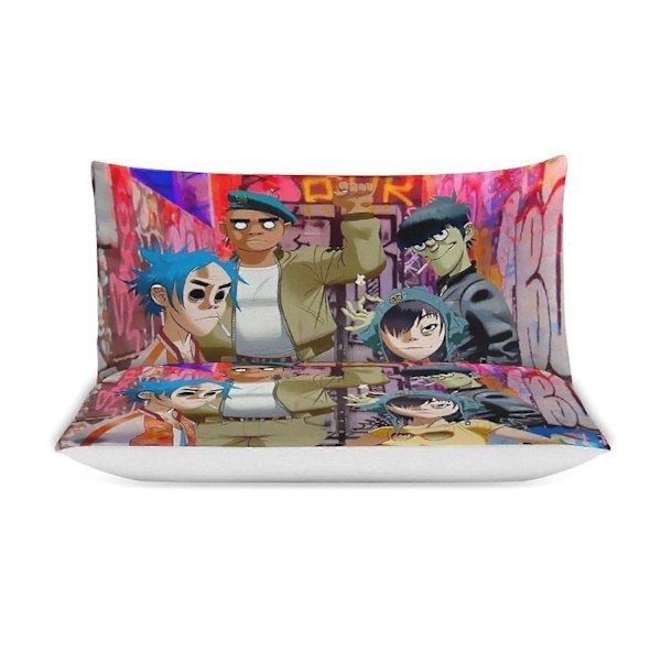 x52 Gorillaz 3-delat Sängklädesset Varmt Och Bekvämt Mjukt Påslakanset med 1 Påslakan Och 2 Örngott för Sovrum b52 135x200cm 53x78in