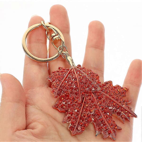 Dekorative Nøgleringe Metal Nøglering til Dekoration 2 Stk. Orange Ahornblad